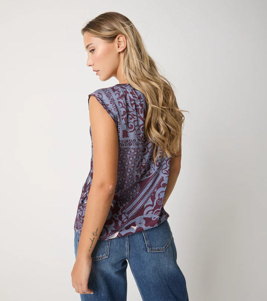 Top smanicato in raso Alessia Santi