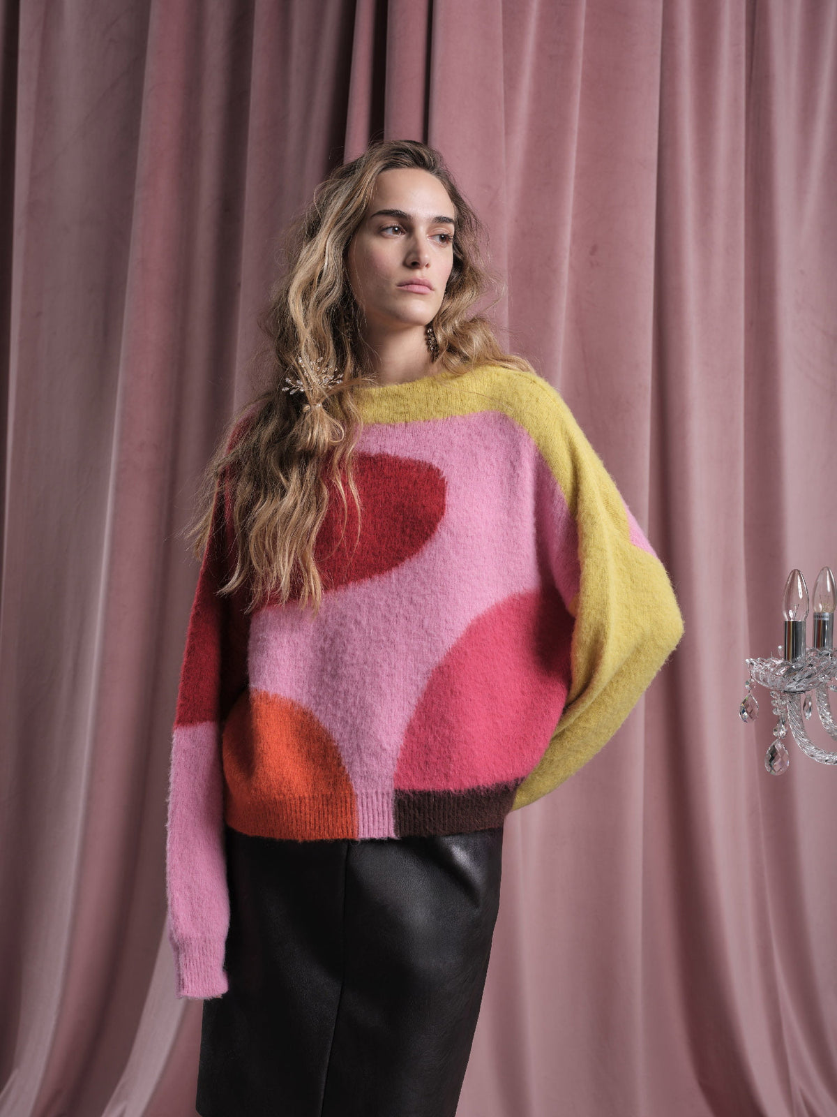 Maglia over multicolore astratto FLOOR