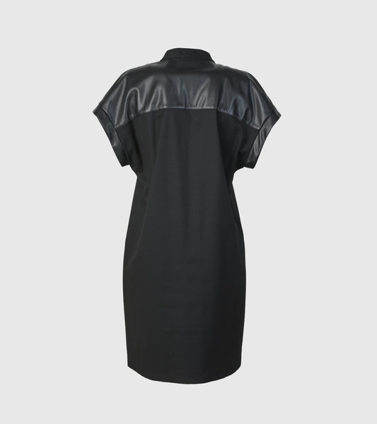 Abito corto con dettagli in ecopelle Alessia Santi