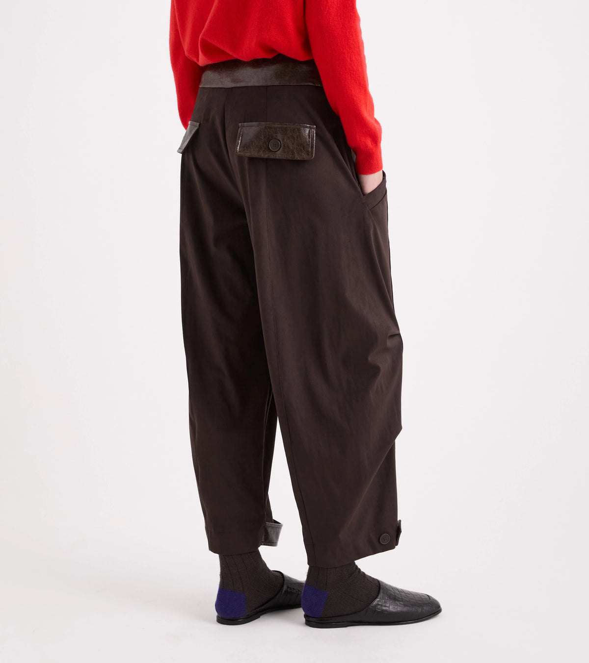 Pantalone kargo con dettagli in pelle Alessia Santi