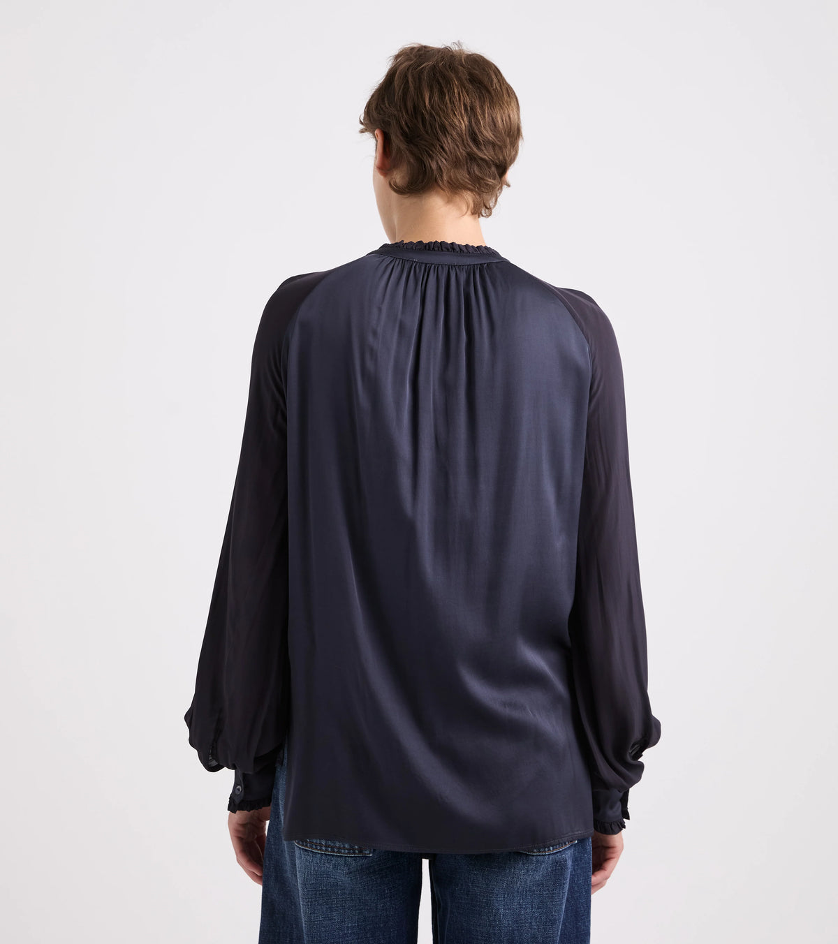 Blusa in raso con maniche a sbuffo Alessia Santi