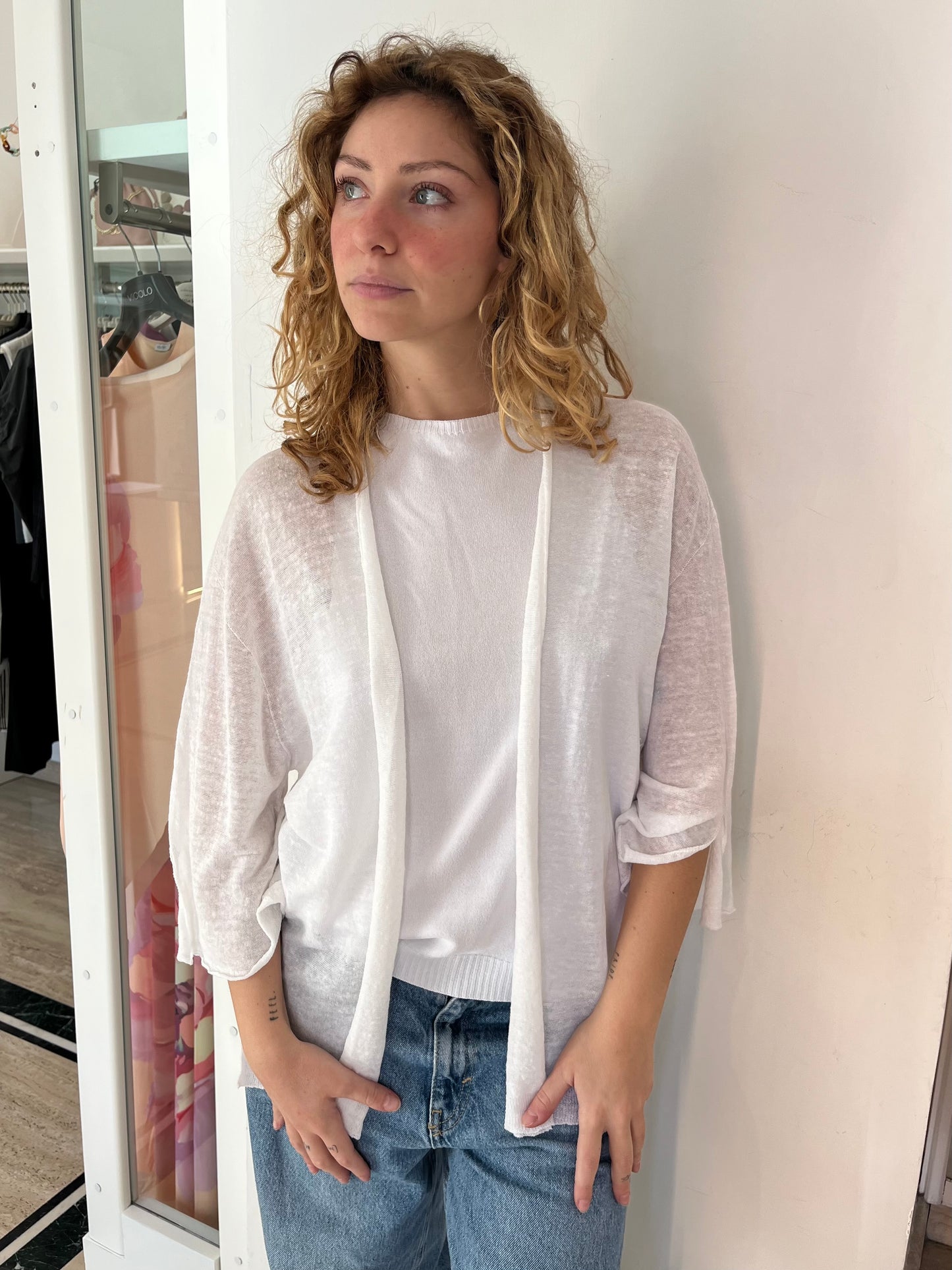 Cardigan con spacchi Carta Libera