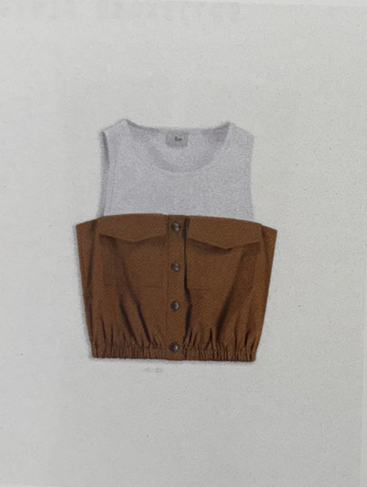 Top doppio tessuto smanicato ADELAIDE 8PM