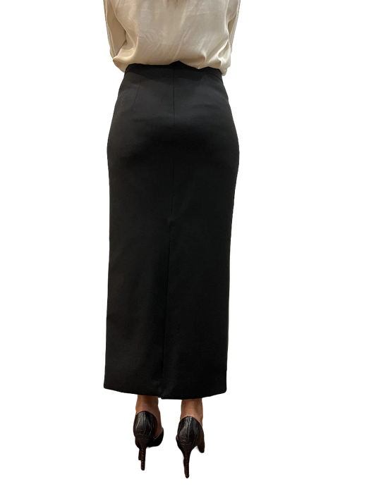 Gonna lunga in tessuto tecnico ed ecopelle Alessia Santi
