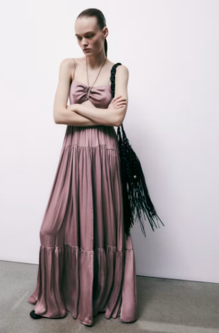 Abito lungo in raso cut-out Patrizia Pepe