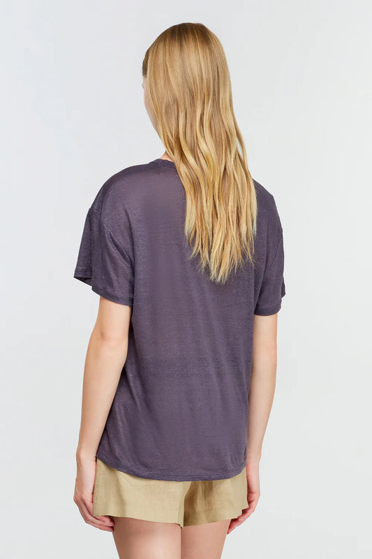 T-shirt over in lino PEYTON Semicouture