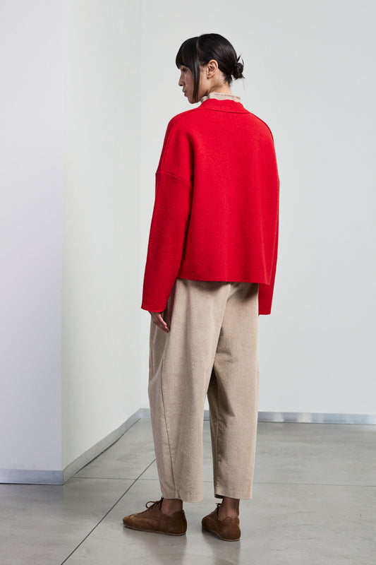 Giacca senza collo in lana cotta Neirami