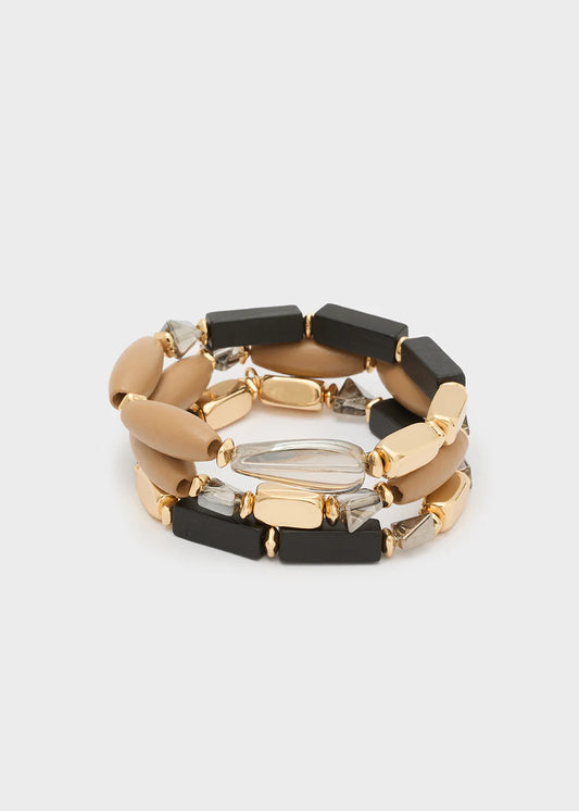 Set di bracciali elastici in legno Nalì