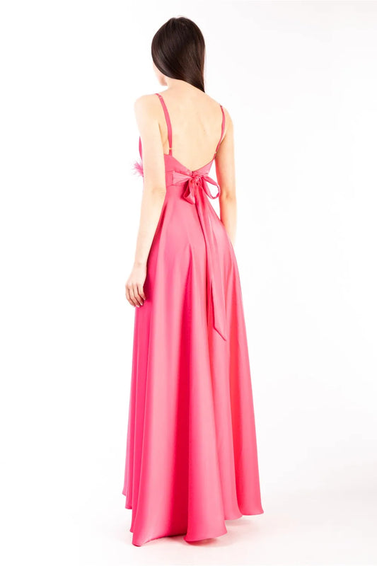 Abito con piuma stile impero Dramée