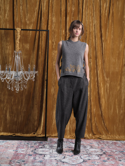 Gilet con laccetti e ricamo FLOOR