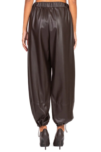 Pantalone jogger in ecopelle Vicolo