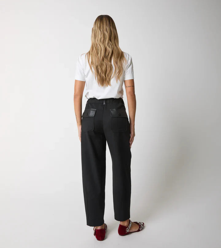 Pantalone sigaretta con dettagli in ecopelle Alessia Santi