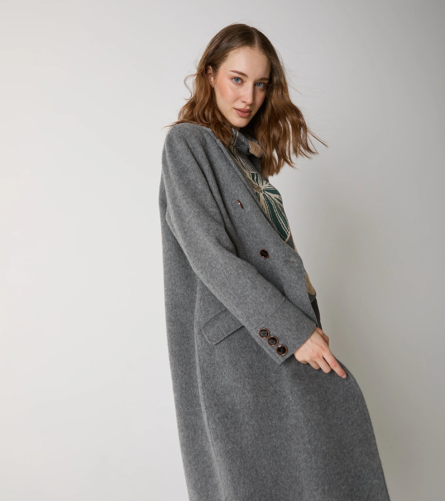 Cappotto in panno di lana e seta Alessia Santi