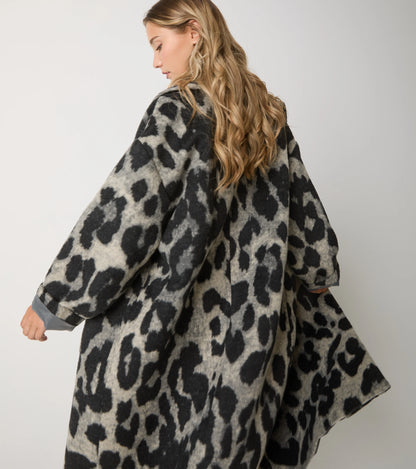 Cappotto lungo animalier con cintura Alessia Santi