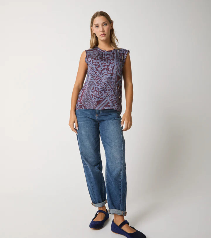 Top smanicato in raso Alessia Santi