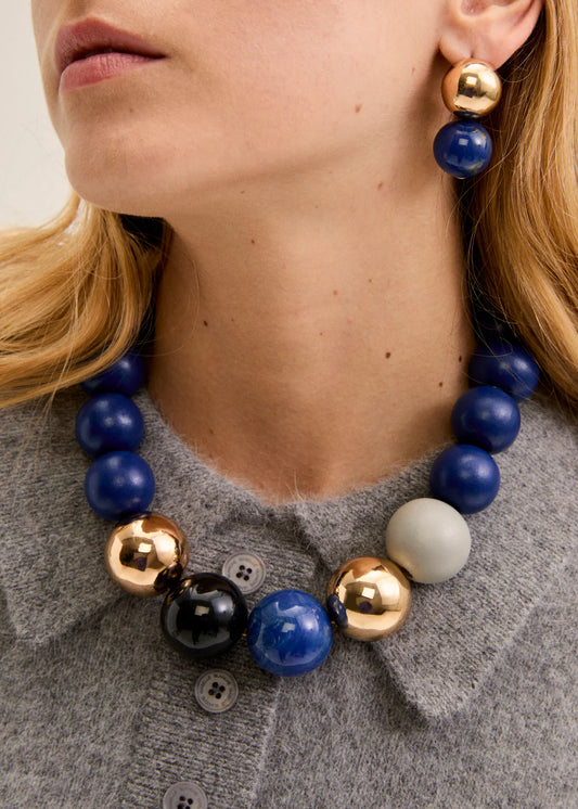 Collana maxi sfere in legno Nalì
