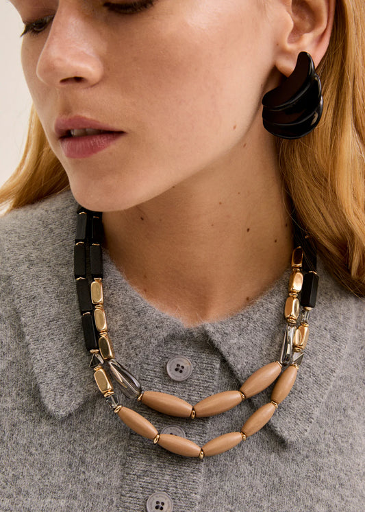 Collana due fili in legno Nalì
