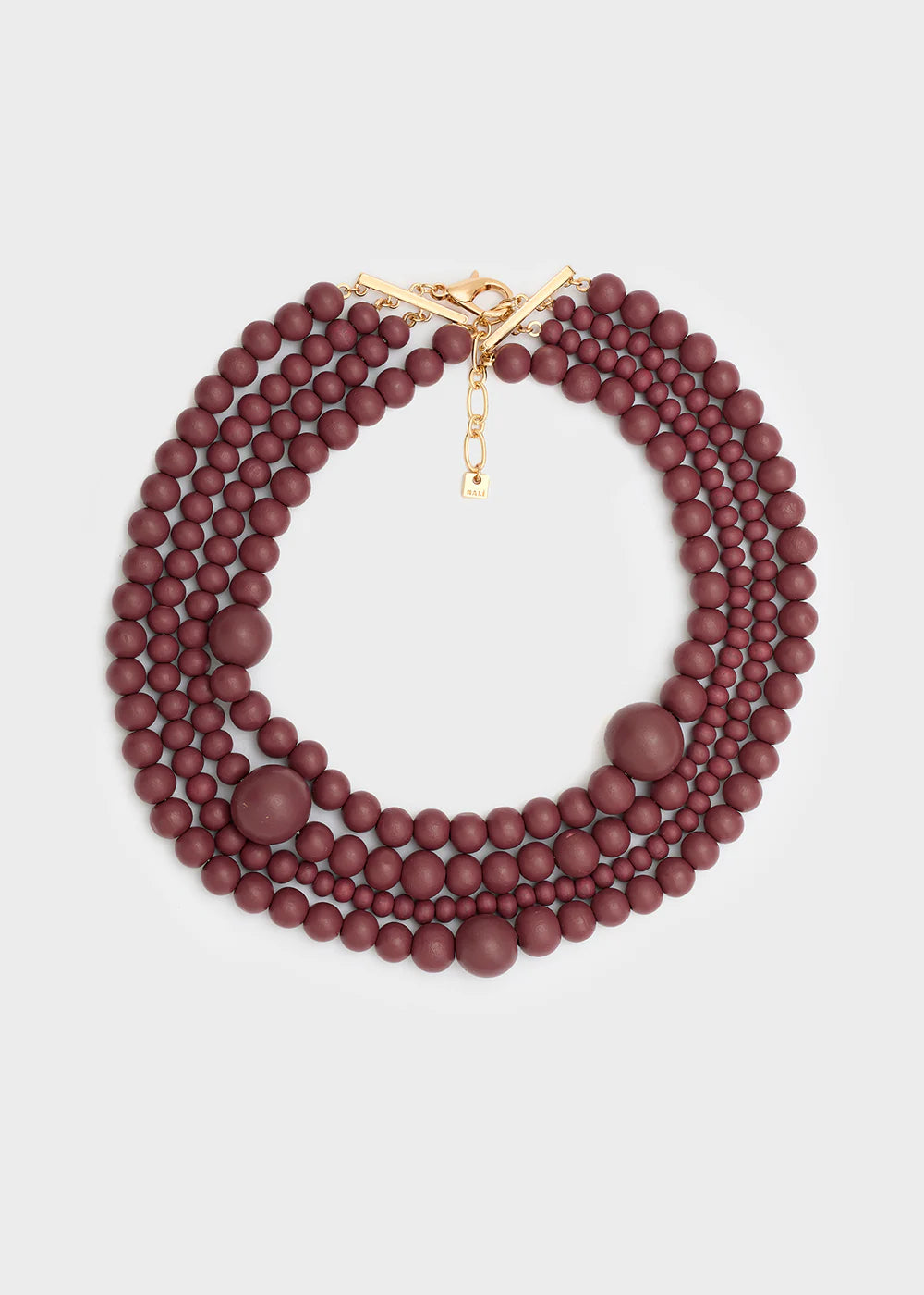 Collana multifilo con perle in legno UMA Nalì