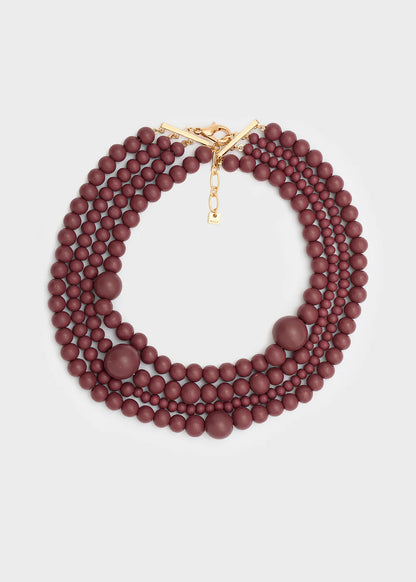 Collana multifilo con perle in legno UMA Nalì