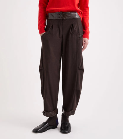 Pantalone kargo con dettagli in pelle Alessia Santi