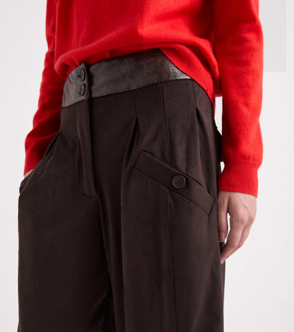 Pantalone kargo con dettagli in pelle Alessia Santi