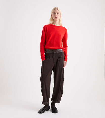 Pantalone kargo con dettagli in pelle Alessia Santi
