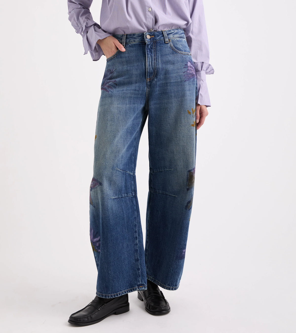 Jeans a uovo con stampa Alessia Santi