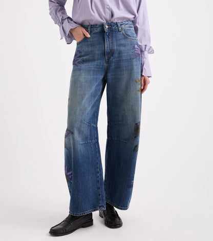 Jeans a uovo con stampa Alessia Santi