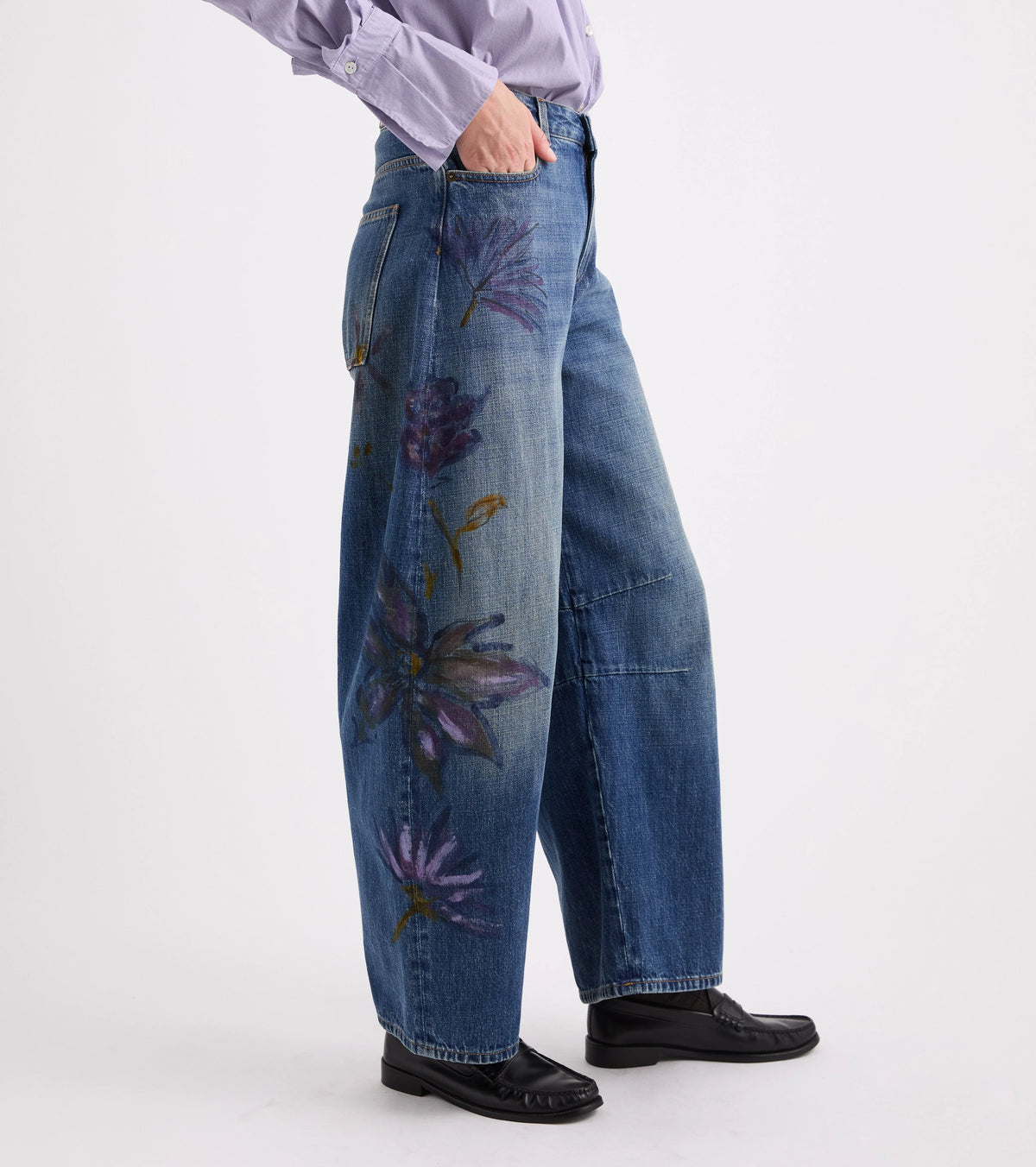 Jeans a uovo con stampa Alessia Santi