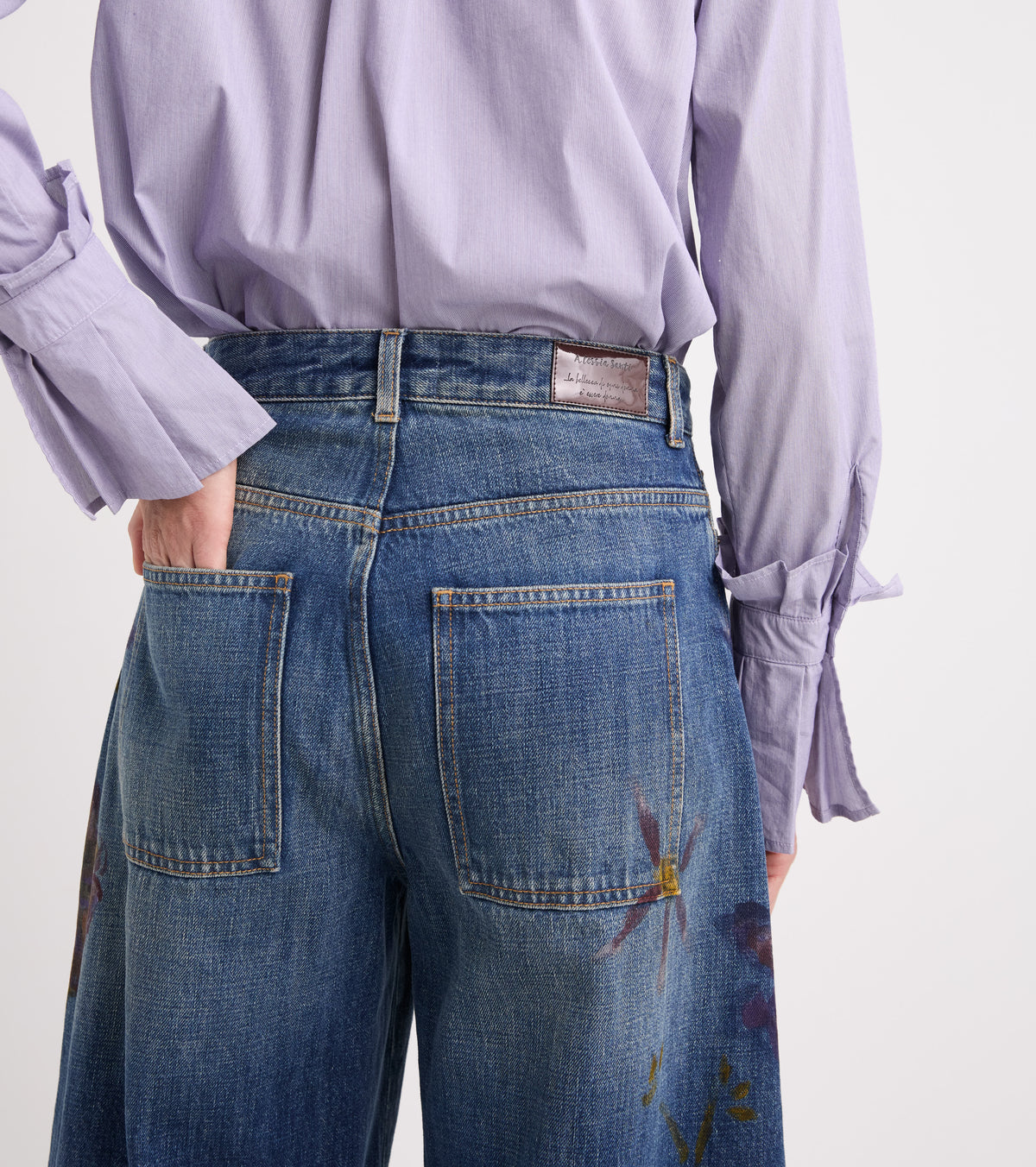 Jeans a uovo con stampa Alessia Santi