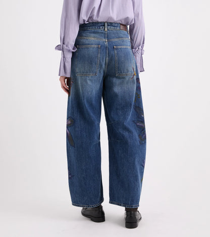 Jeans a uovo con stampa Alessia Santi