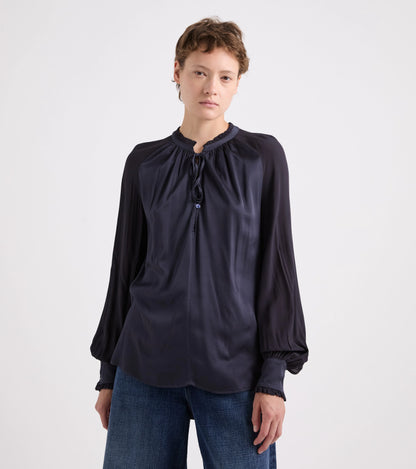 Blusa in raso con maniche a sbuffo Alessia Santi