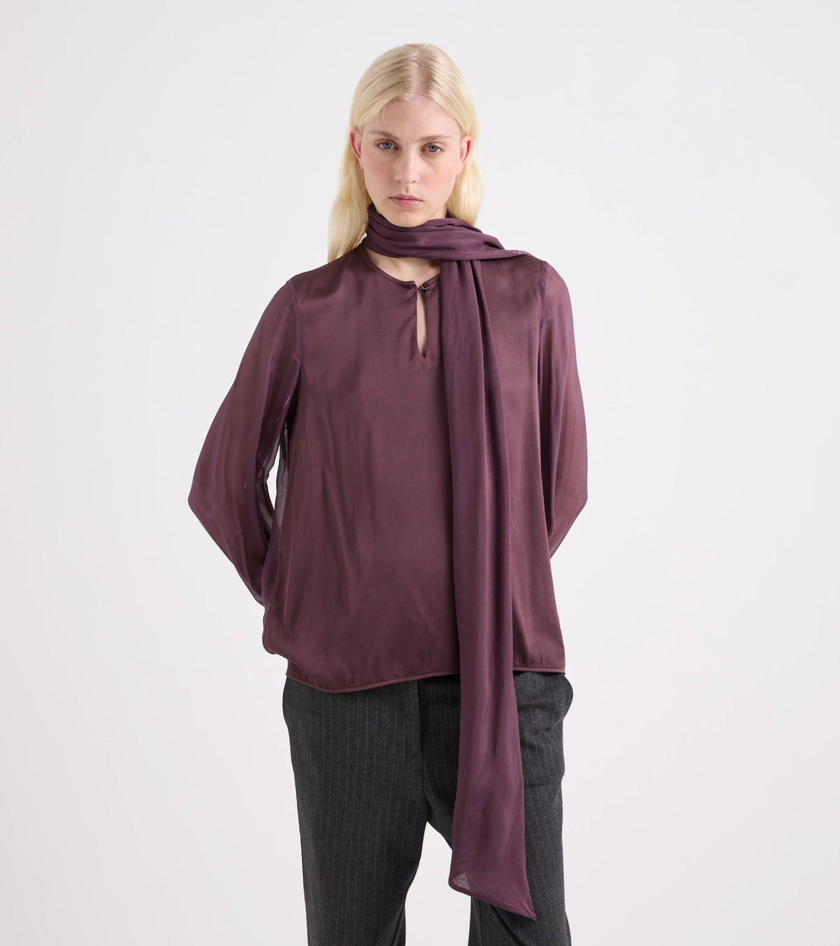 Blusa in misto sera con foulard Alessia Santi