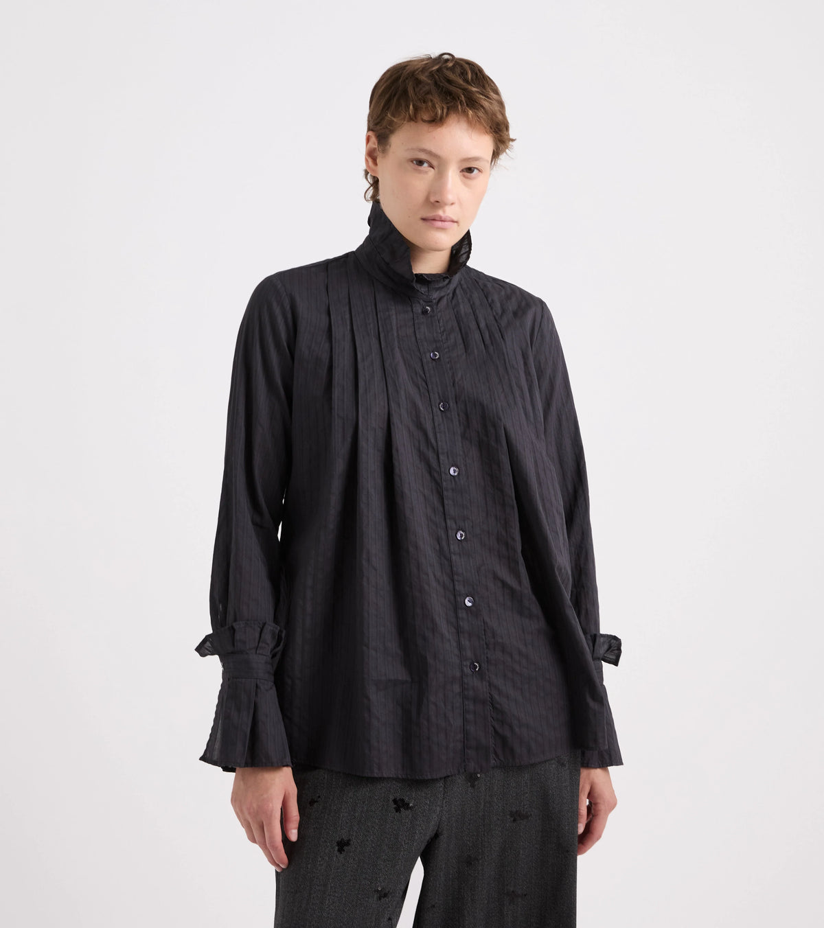 Camicia a righe collo alto Alessia Santi