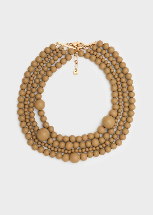 Collana multifilo con perle in legno UMA Nalì