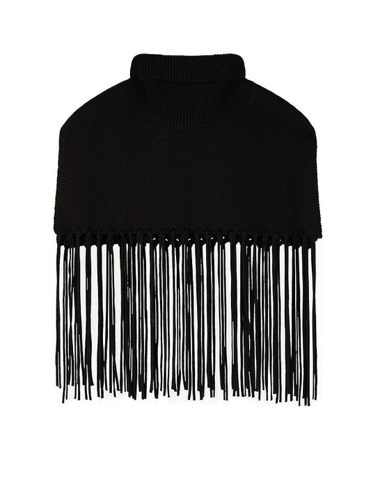 Poncho cropped con frange Patrizia Pepe
