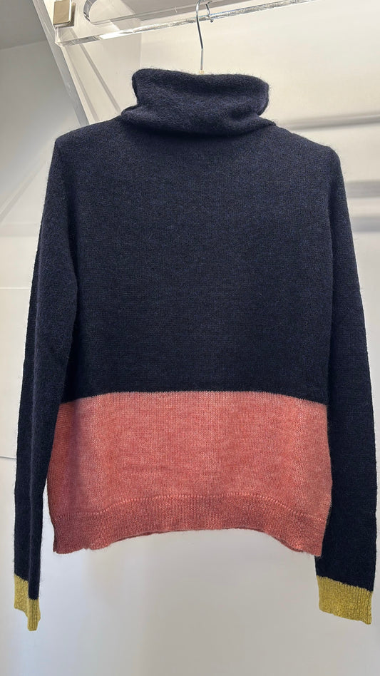 Maglione dolcevita color block Alessia Santi