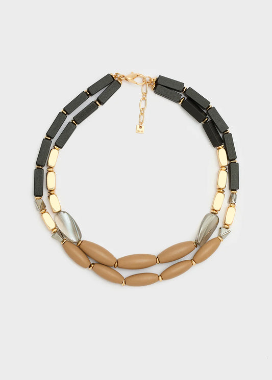 Collana due fili in legno Nalì
