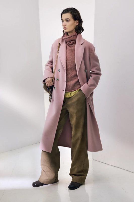 Cappotto lungo doppiopetto in lana Alessia Santi