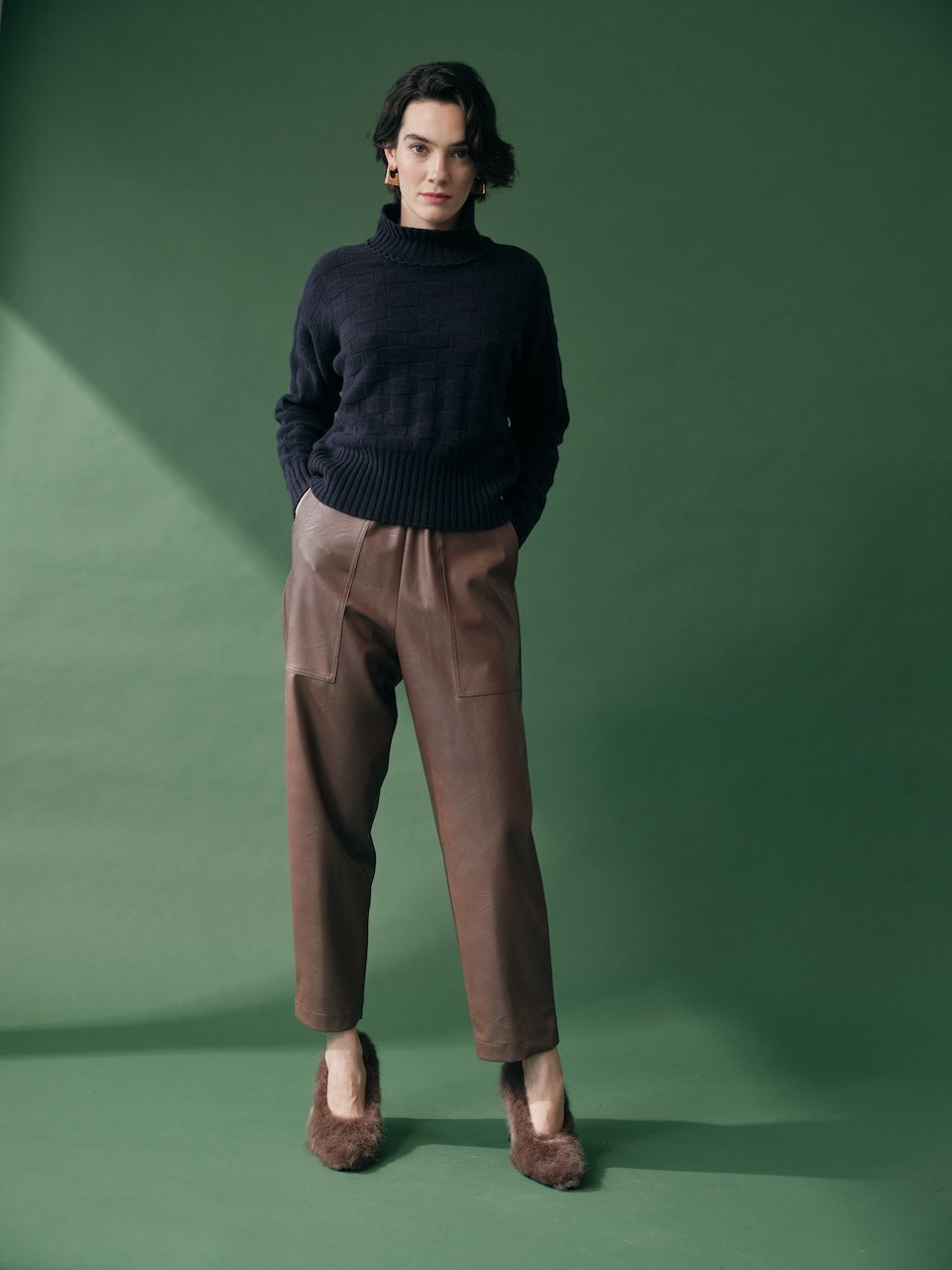 Pantalone cargo in ecopelle FLOOR