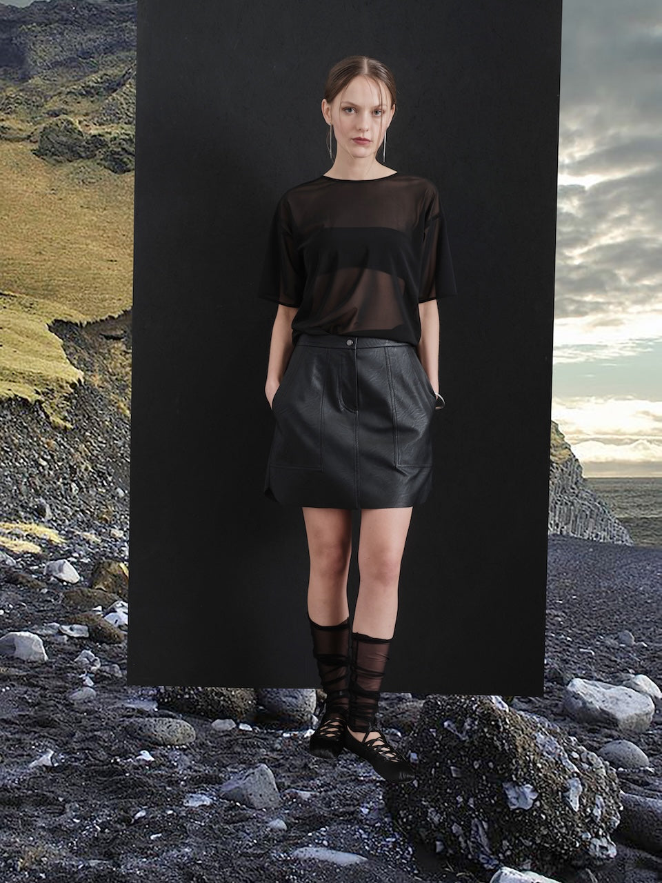 T-shirt ampia in guaina con arriccio dietro FLOOR