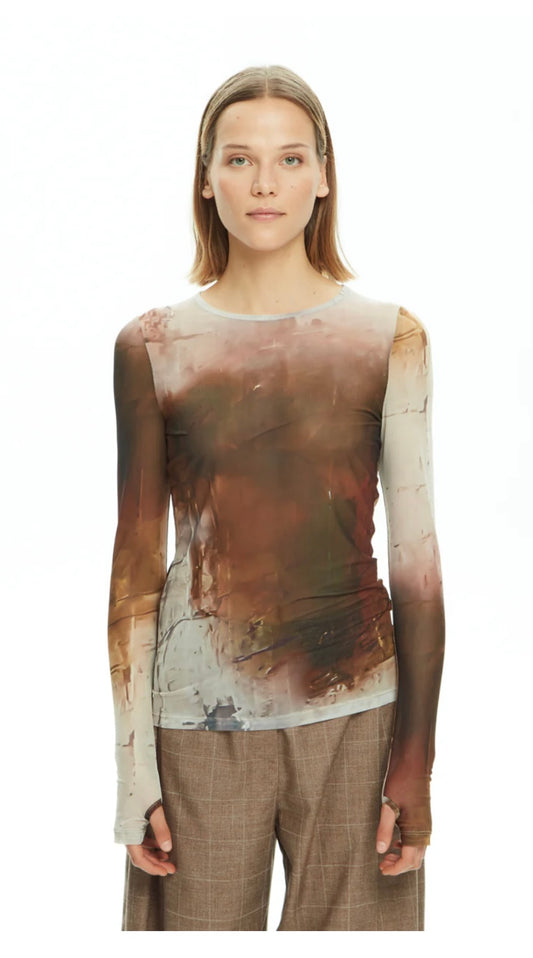 Maglia in tulle stampato MLO Malloni