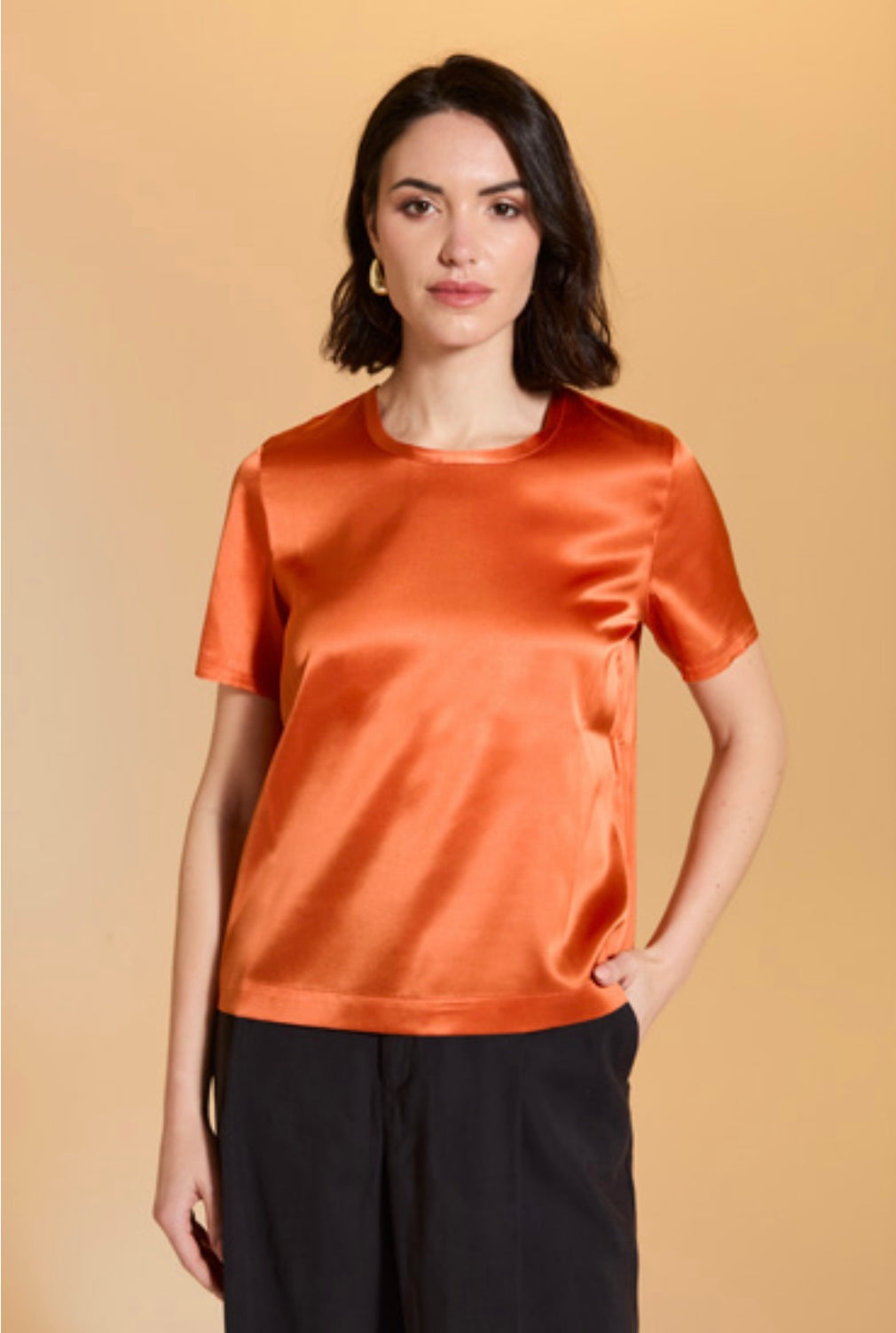 T-shirt mezza manica in seta Arovescio