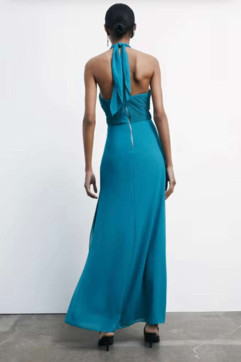 Abito lungo in georgette con allaccio al collo Patrizia Pepe