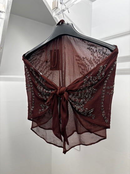 Top a fazzoletto con perline Patrizia Pepe