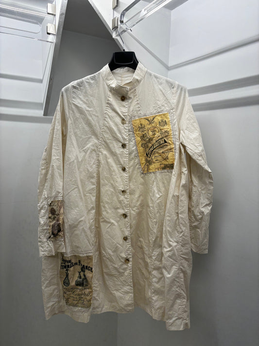 Camicia lunga con patch Tadashi