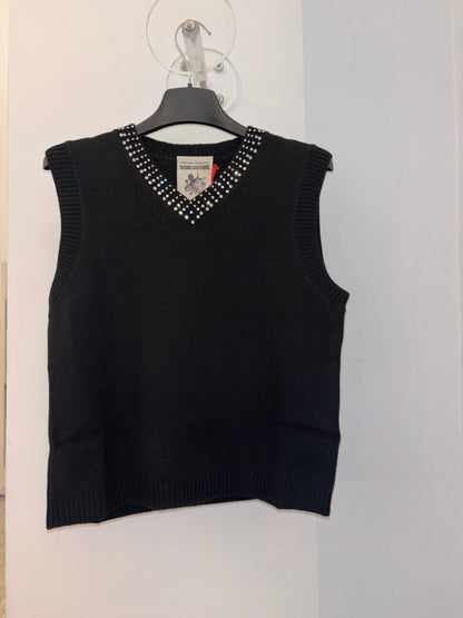 Gilet scollo a V con pietre ALYSSA Semicouture