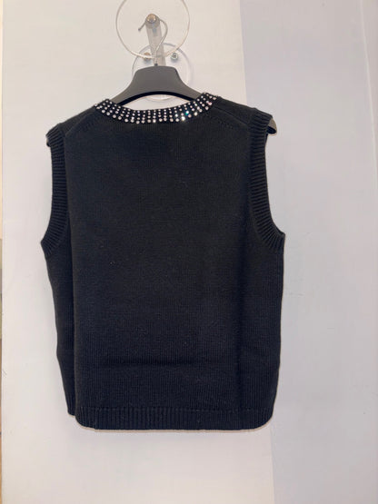 Gilet scollo a V con pietre ALYSSA Semicouture