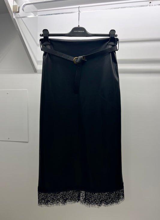 Gonna in ecopelle con pizzo Le Streghe