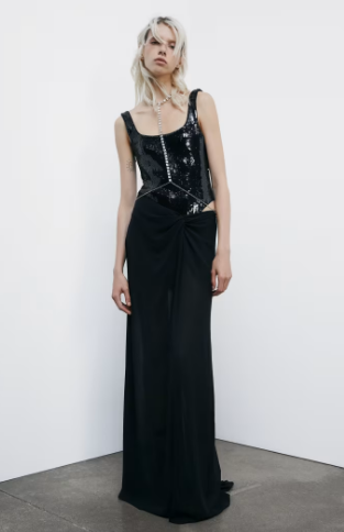 Abito lungo bustier in pailettes Patrizia Pepe